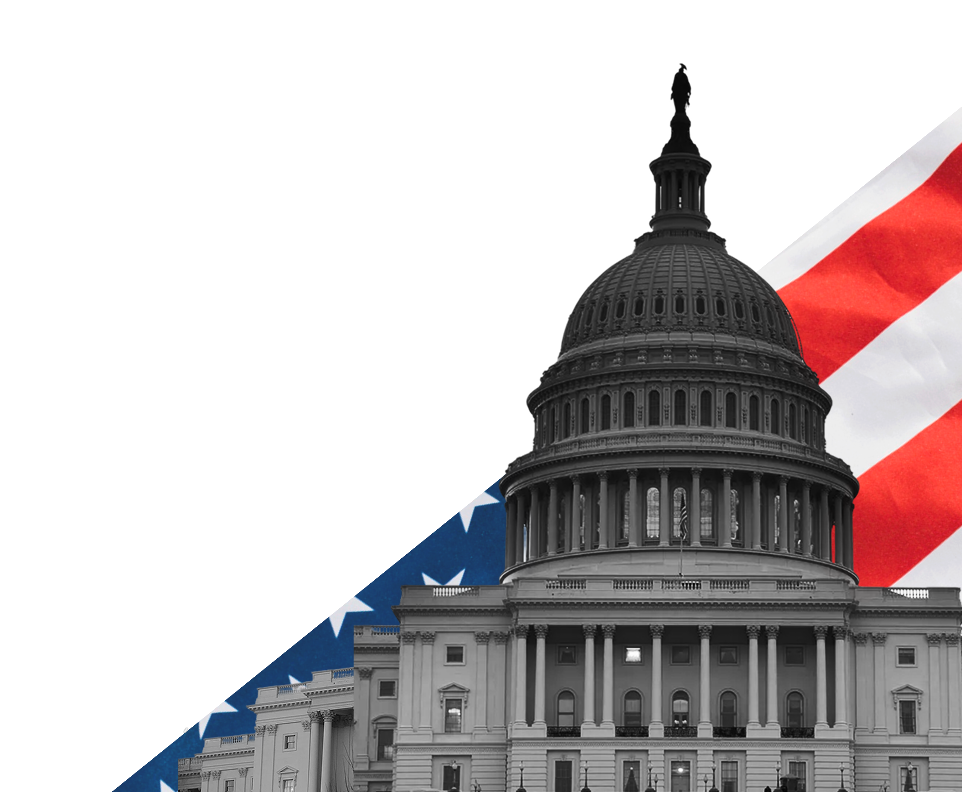 US Capitol Building with American Flag